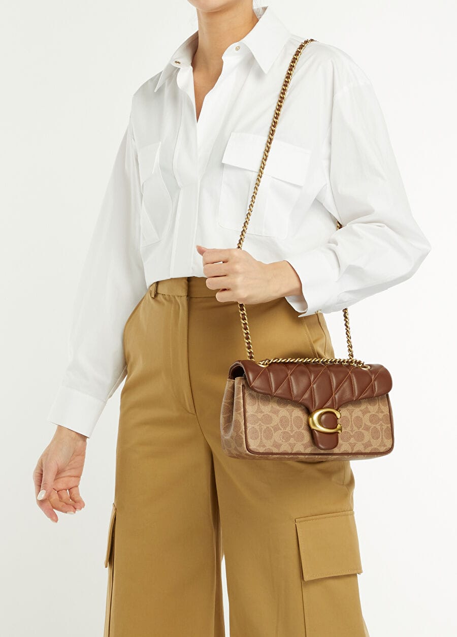 Coach Tabby Beige Brown Women's Shoulder Bag