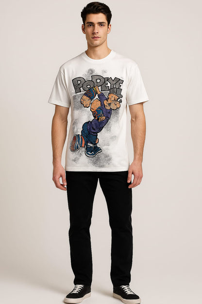 Cartoon Drop Shoulder T-Shirt