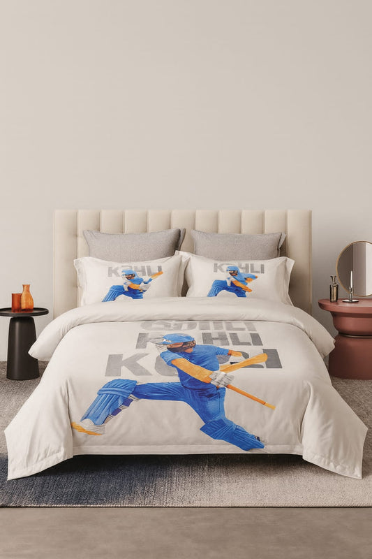 Virat Kohli Cricket-Themed Bedsheet Set