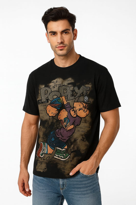 Cartoon Drop Shoulder T-Shirt