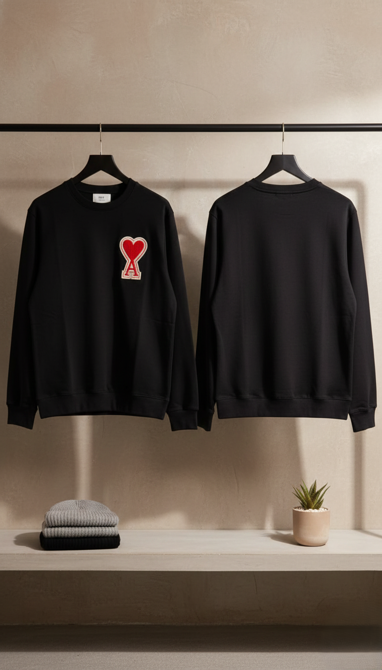 AMI ROUND NECK T SHIRT FULL SLEEVE