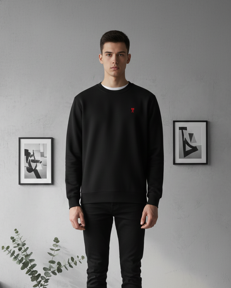 AMI ROUND NECK T SHIRT FULL SLEEVE