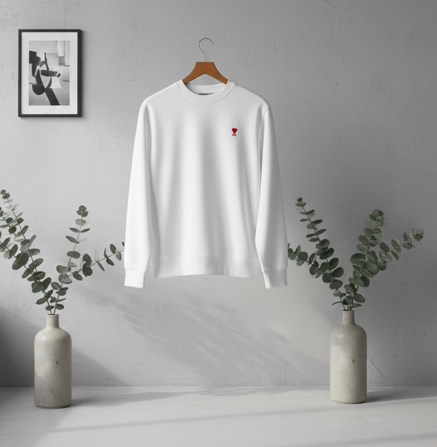 AMI ROUND NECK T SHIRT FULL SLEEVE