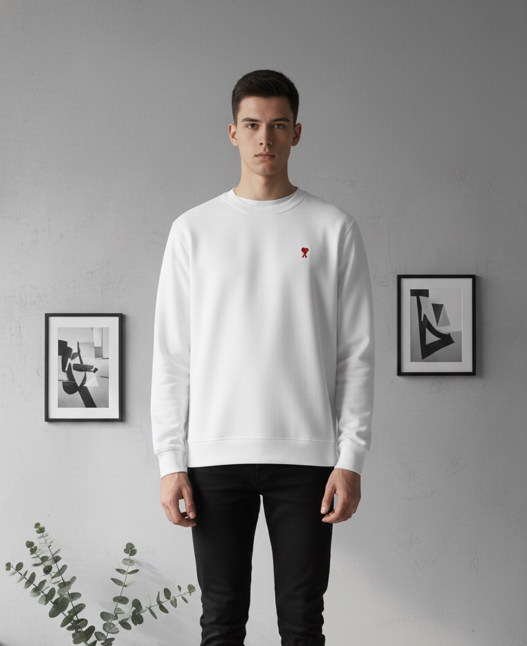 AMI ROUND NECK T SHIRT FULL SLEEVE