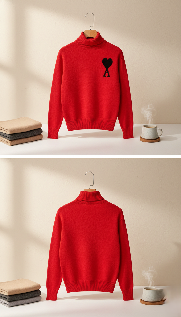 AMI HIGH NECK SWEATER