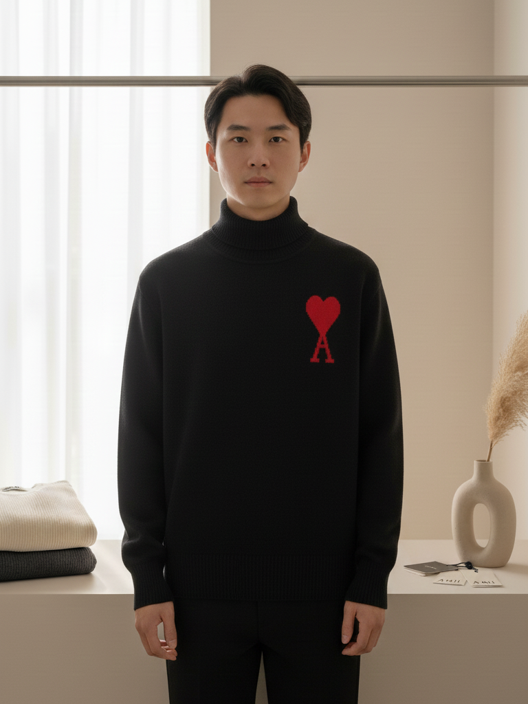 AMI HIGH NECK SWEATER