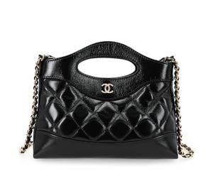 Chanel Polished Lambskin Chain Handbag Shoulder Bag Crossbody Bag Mini Women's Black